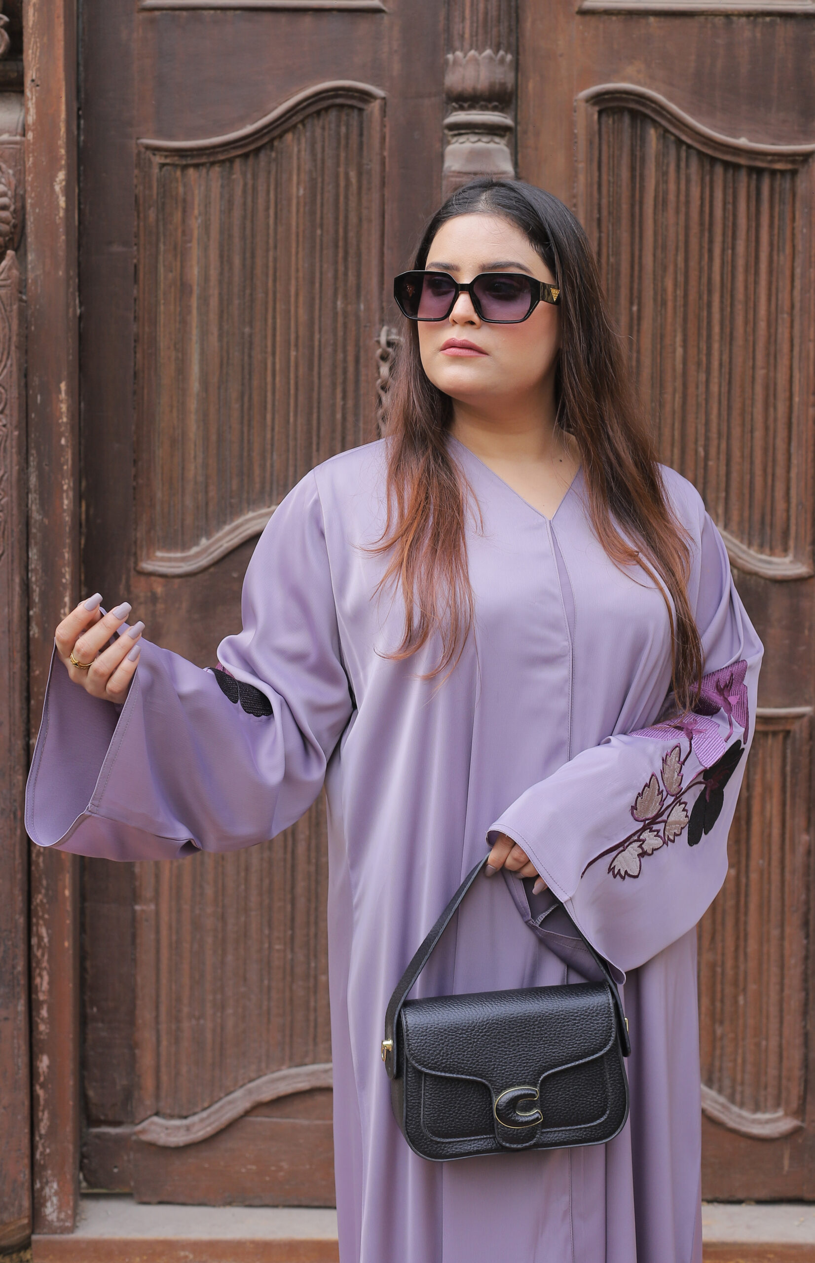 Adira Lilac Embroidered Abaya for Women – Allara